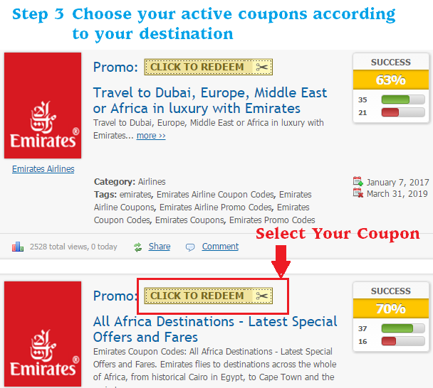 Select Emirates Coupon or Promo Code