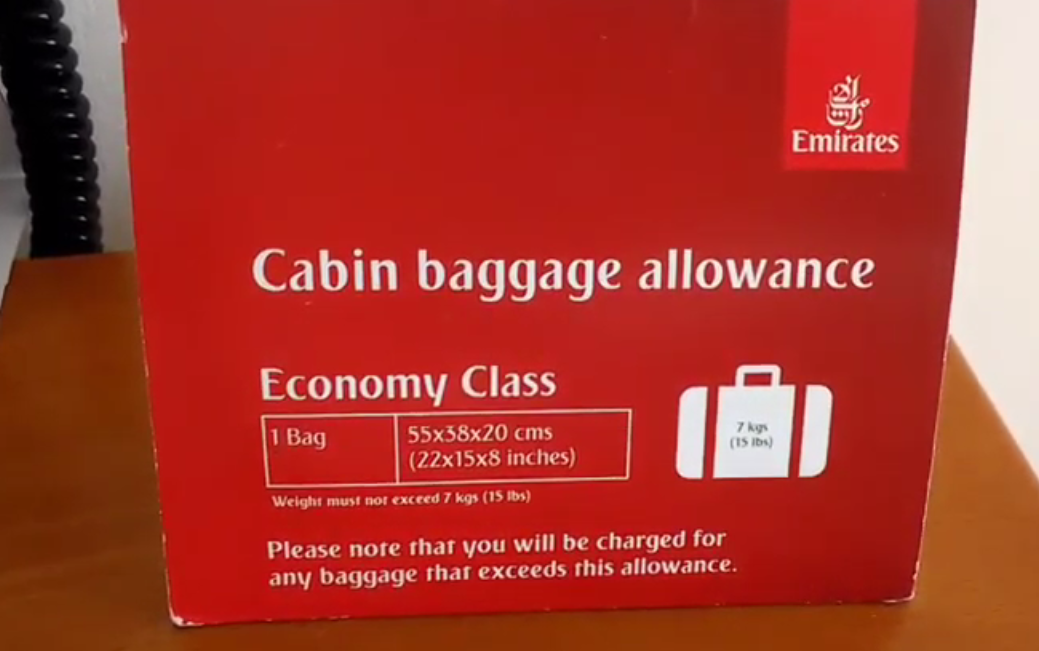 emirates ticket without baggage allowance